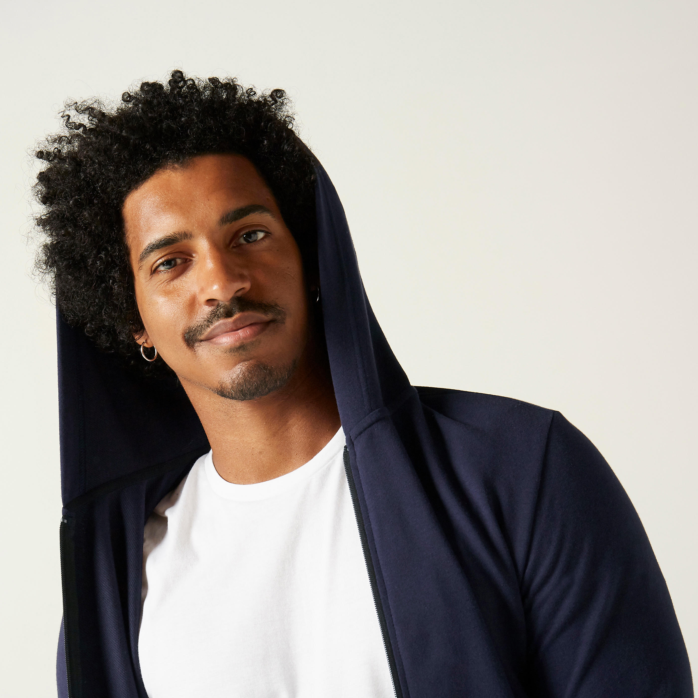 Men's Zip-Up Fitness Hoodie 100 - Dark Blue 4/8