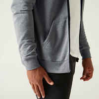 Men's Fitness Zip-Up Hoodie 100 - Grey