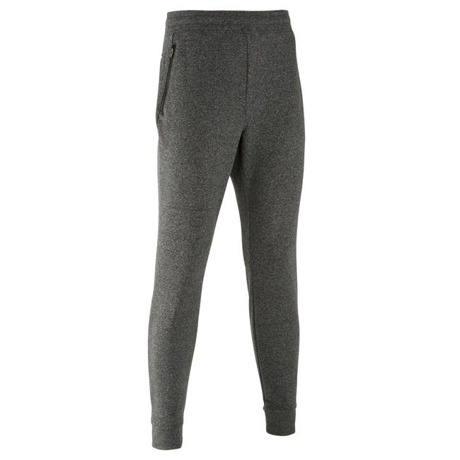Men's SlimFit Jogging Bottoms 500 Dark Grey