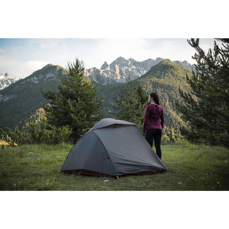 Koepeltent voor trekking MT900 2 personen grijs