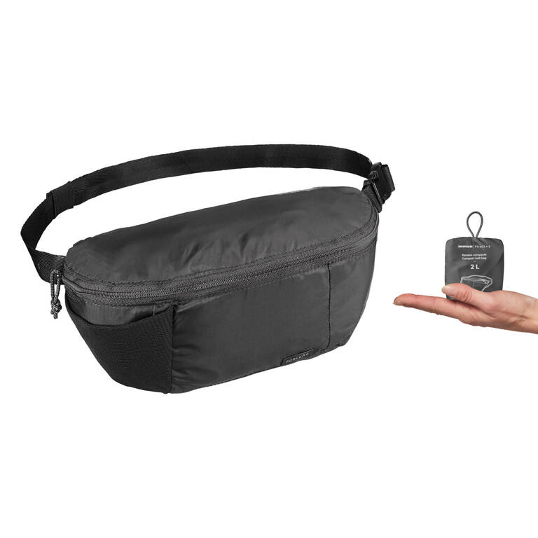 Compact Travel Trekking Bum Bag TRAVEL 2 L Black