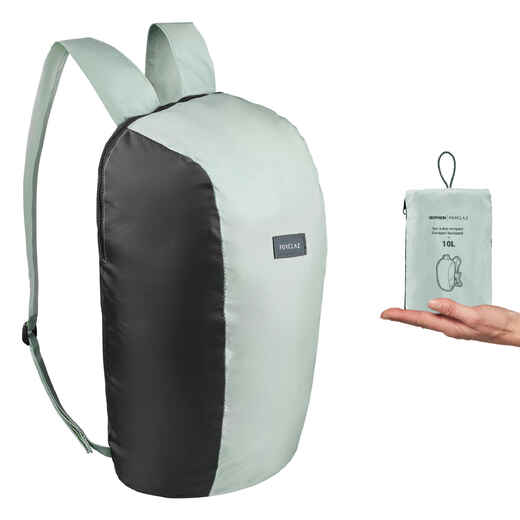 Mochila compacta 10 litros trekking viaje - TRAVEL 100 caqui