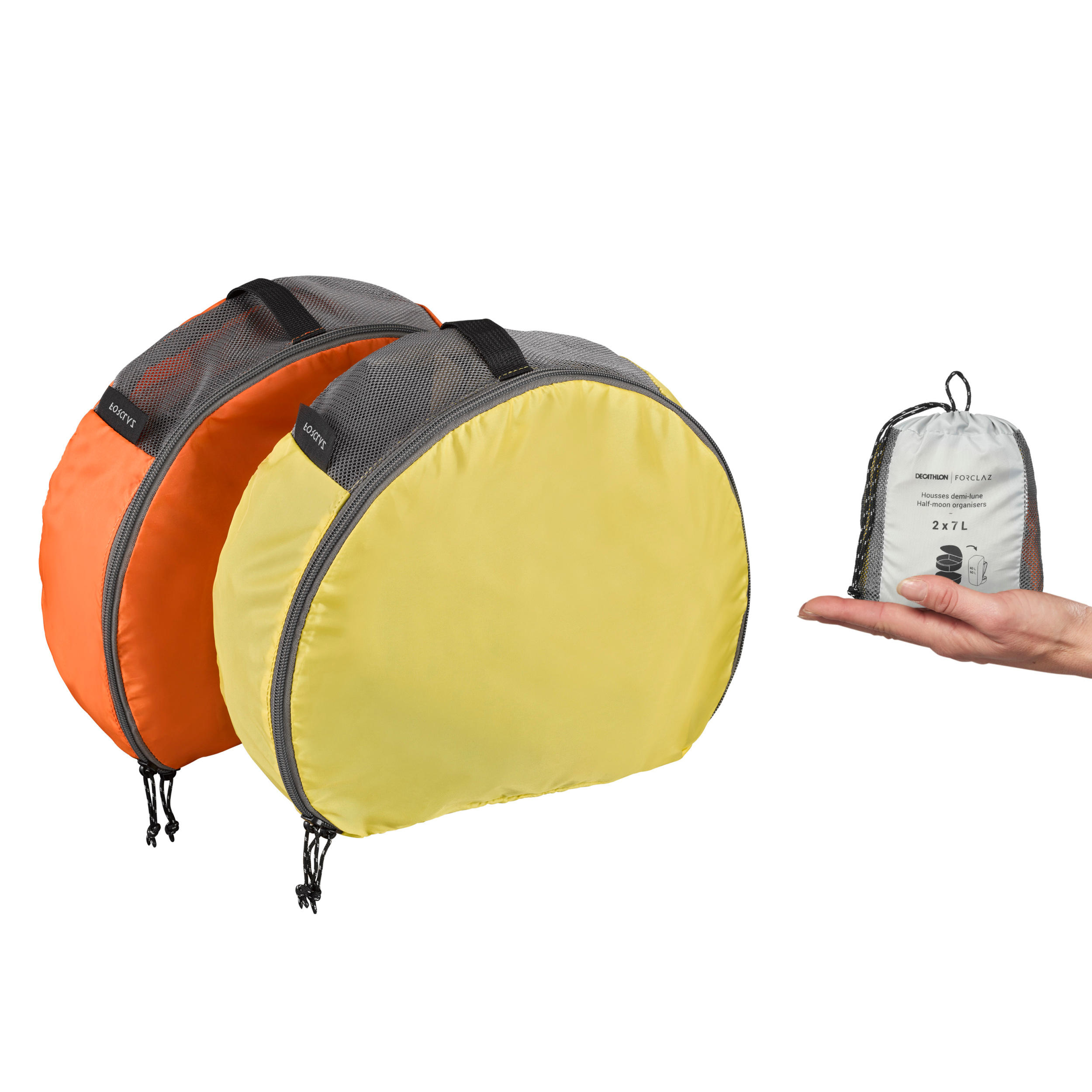 ½-Moon Trekking Storage Bag 2-Pack - Burnt orange‎ - Forclaz - Decathlon