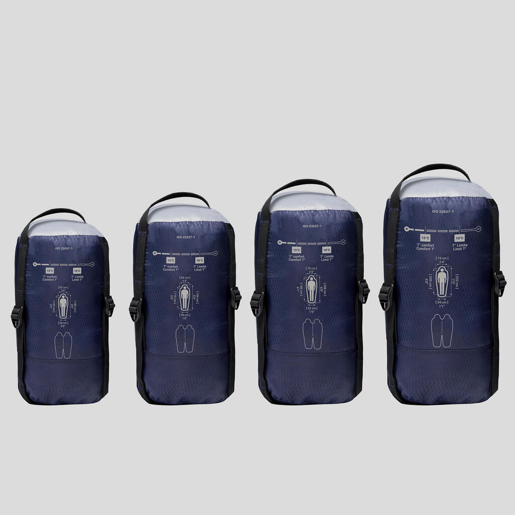 Sleeping bag de trekking de poliéster MT500 15 °C