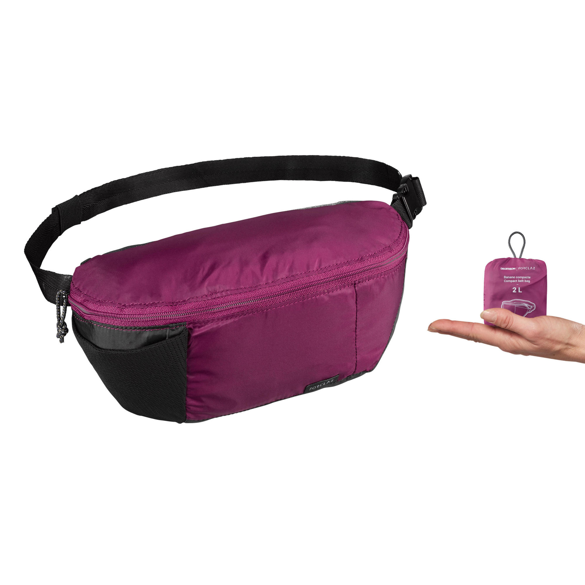 Compact 2 litre trekking travel bum bag TRAVEL 100 Compact 2 litre trekking travel bum bag TRAVEL 100
