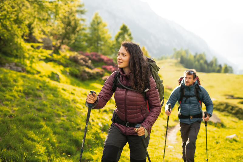 Kurtka trekkingowa damska puchowa Forclaz MT100 - 5°C