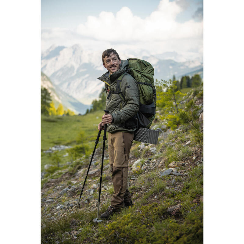 Doudoune de trek synthétique à capuche homme, MT100 - 5°C vert