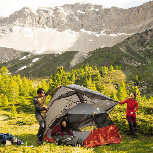 Tente de trekking autoportante 3 saisons - TREK 900 grise 3 personnes