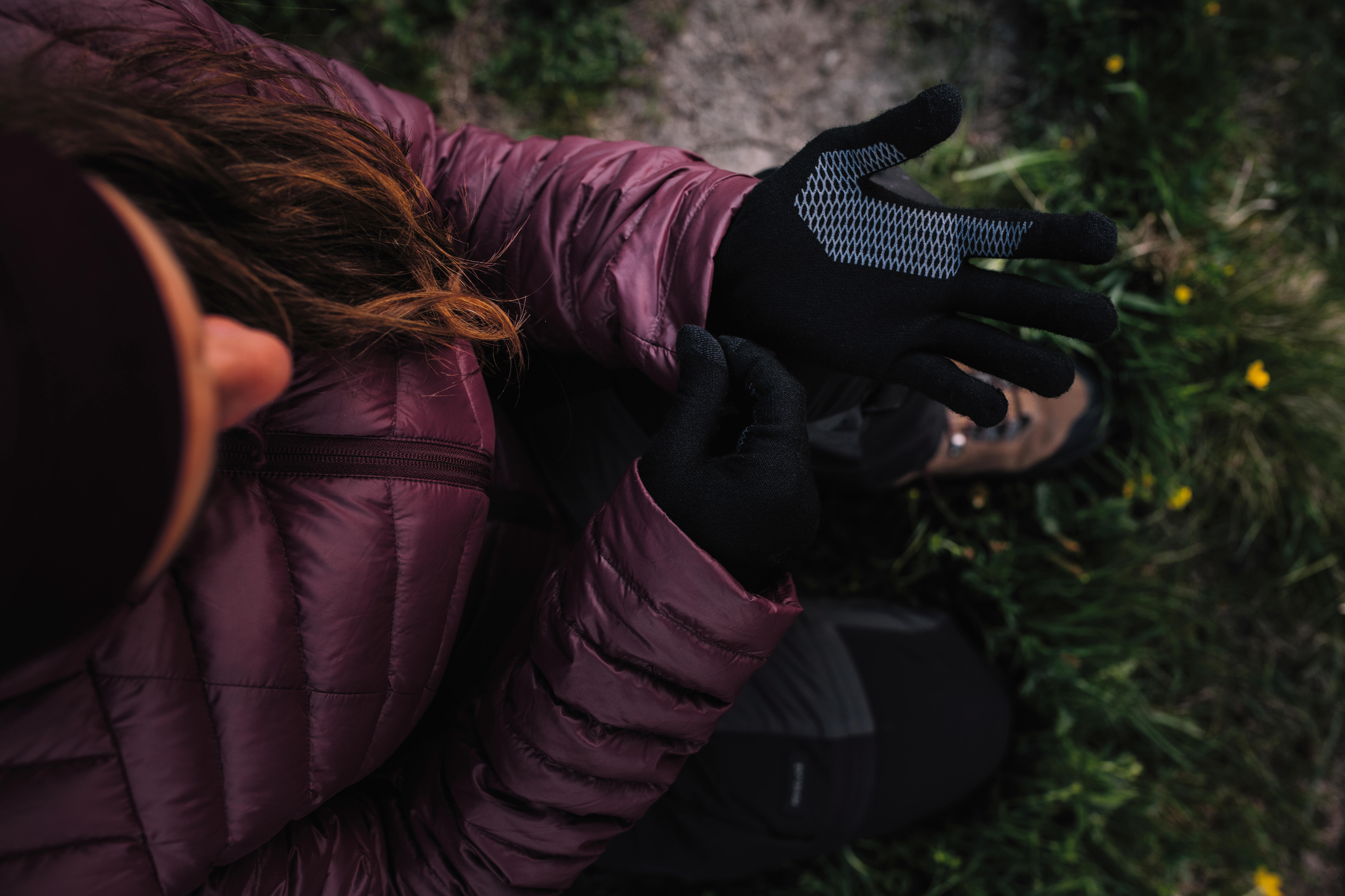 Hiking Seamless Liner Gloves - MT 500 Black - FORCLAZ
