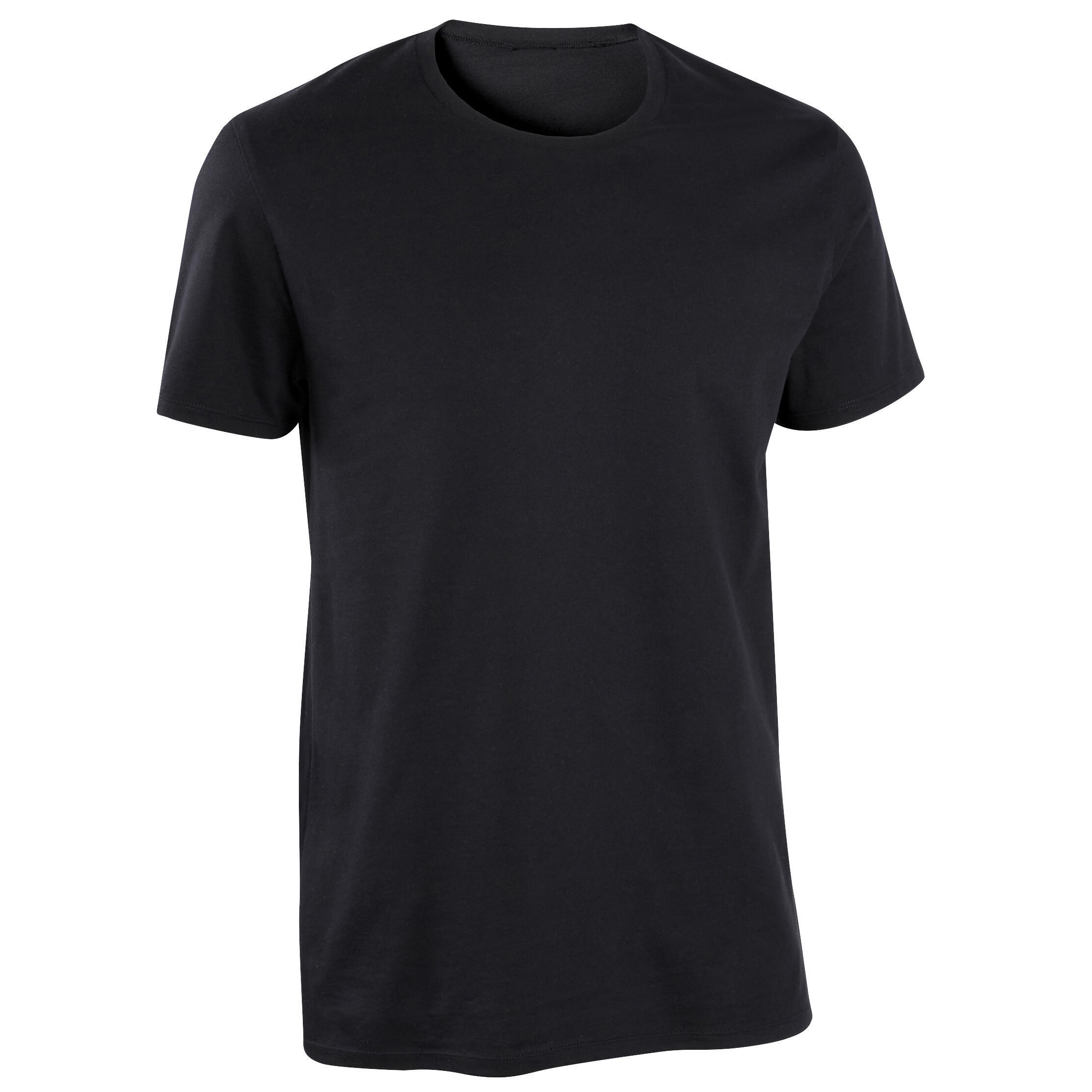 Tricou fitness bumbac 100 negru bărbați 13/20
