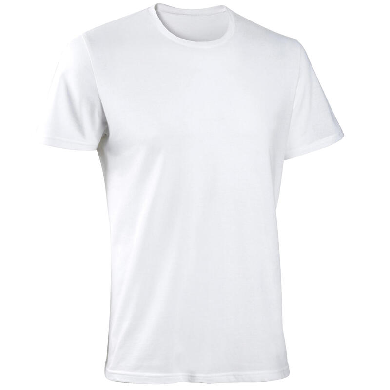 Camiseta fitness manga corta 100% algodón Hombre Nyamba blanco