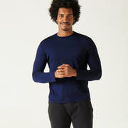 Men's Cotton Gym Long sleeve T-shirt Regular fit 100 - Dark Blue
