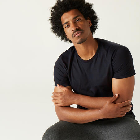 חולצת טי דגם 100 לגברים – שחור