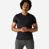 Men's T-Shirt For Gym Cotton Rich 100-Black