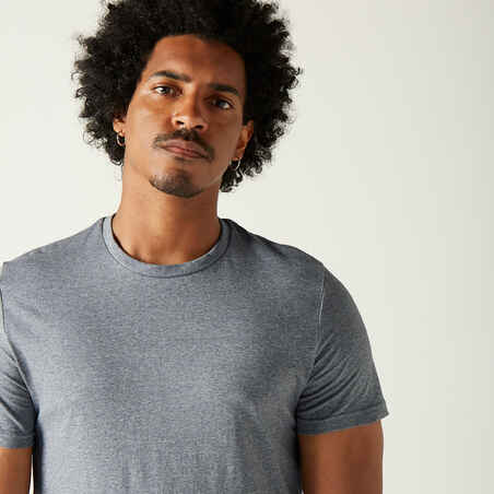 Men's Slim-Fit Fitness T-Shirt 100 - Grey