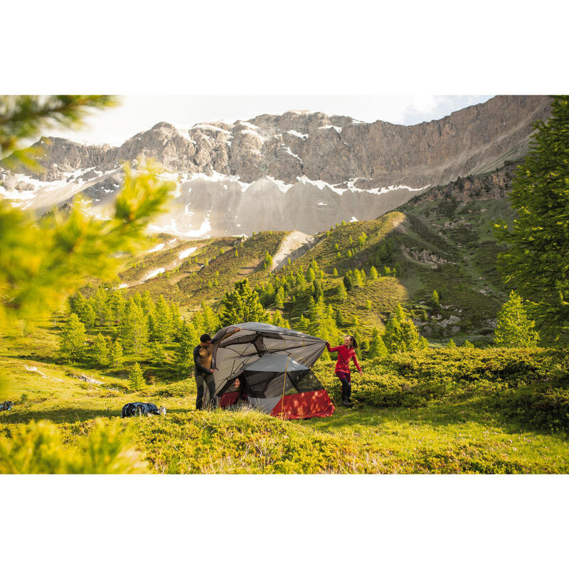 Koepeltent voor trekking MT900 3 personen grijs