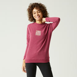 Round Neck Fitness Sweatshirt - Purple Print