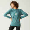 Sweat Fitness Femme - 100 Vert avec Imprimé