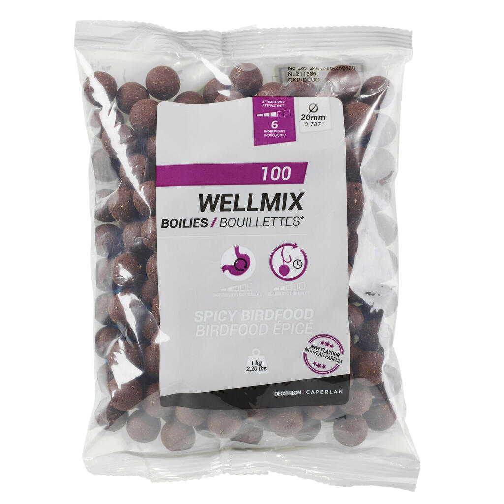 Boilas karpu makšķerēšanai “Wellmix”, 20 mm, 1 kg, ar krabju aromatizētāju