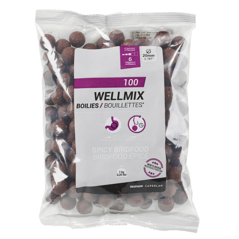 BOUILLETTES PÊCHE DE LA CARPE WELLMIX 20MM 1KG SPICY BF