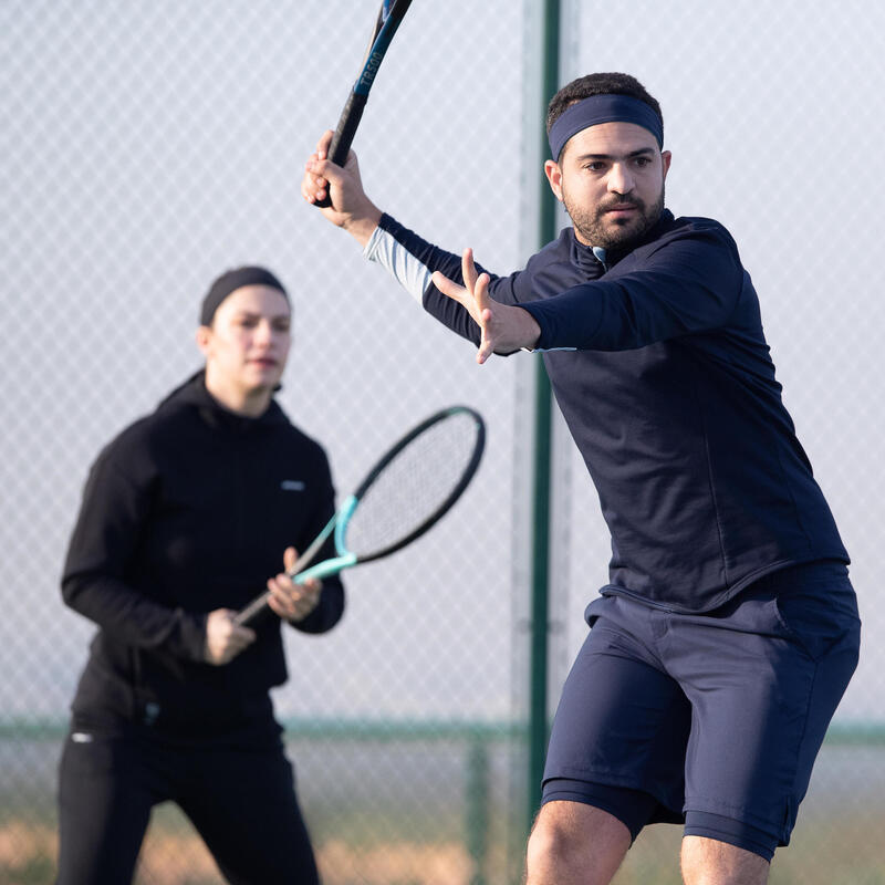 Men's Tennis Long-Sleeved Top Thermic 1/2 Zip - Navy