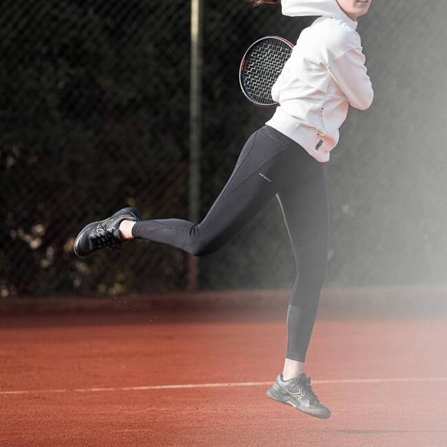 Women's Dry Tennis Leggings Hip Ball - Black - Decathlon