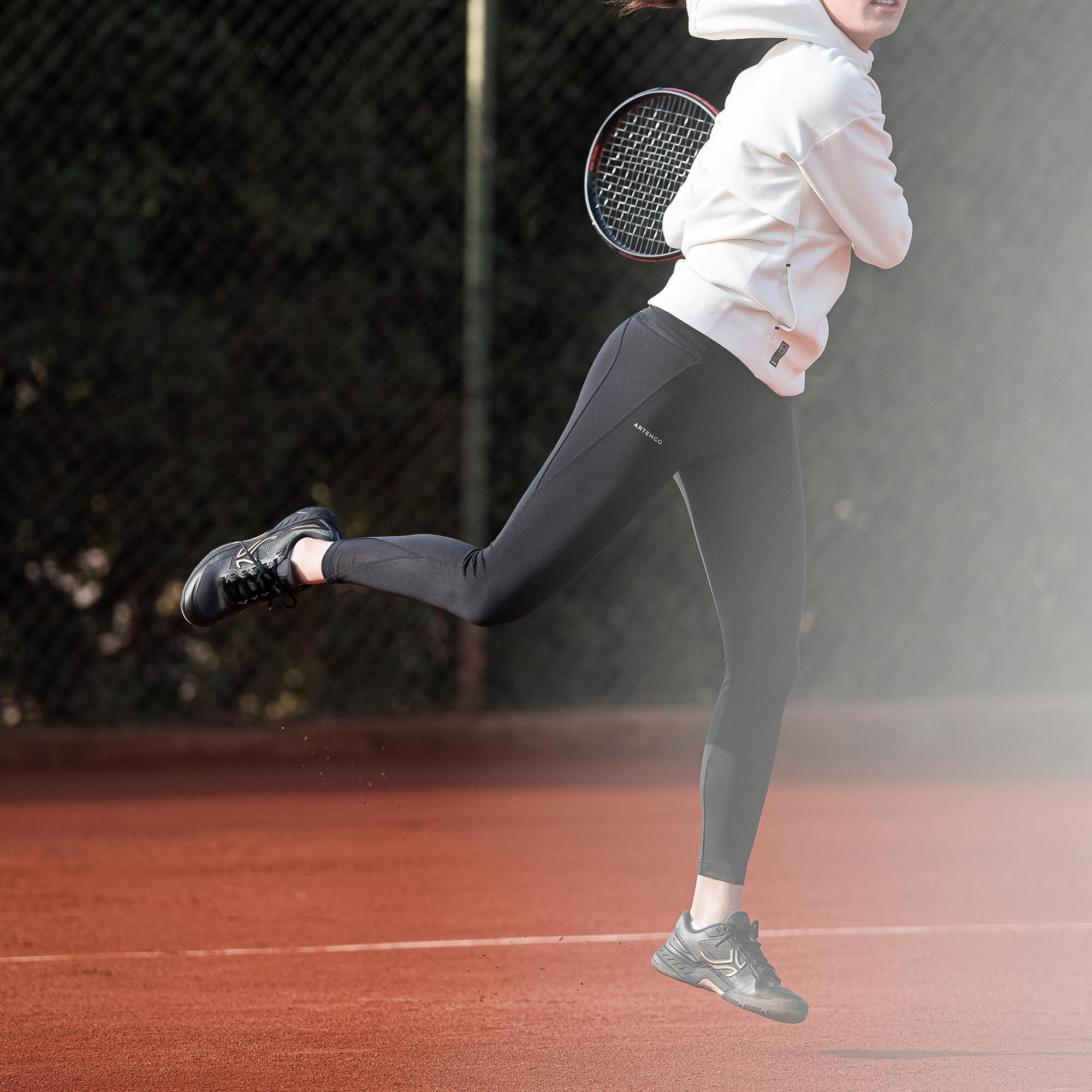 Leggings da tennis asciutti da donna - HIP BALL nero