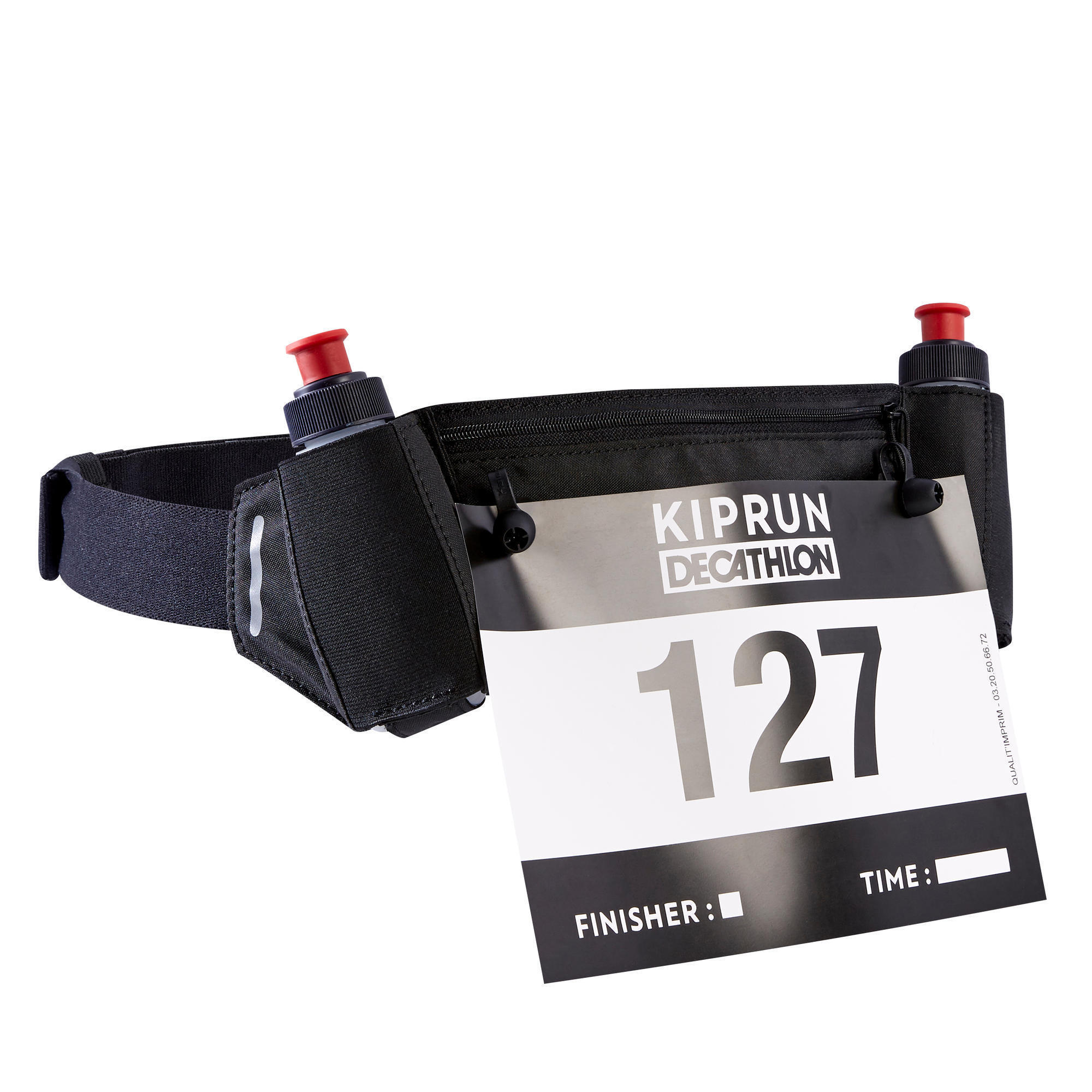 CEINTURE DE RUNNING PORTE BIDONS 115 ML + DOSSARD 1/2