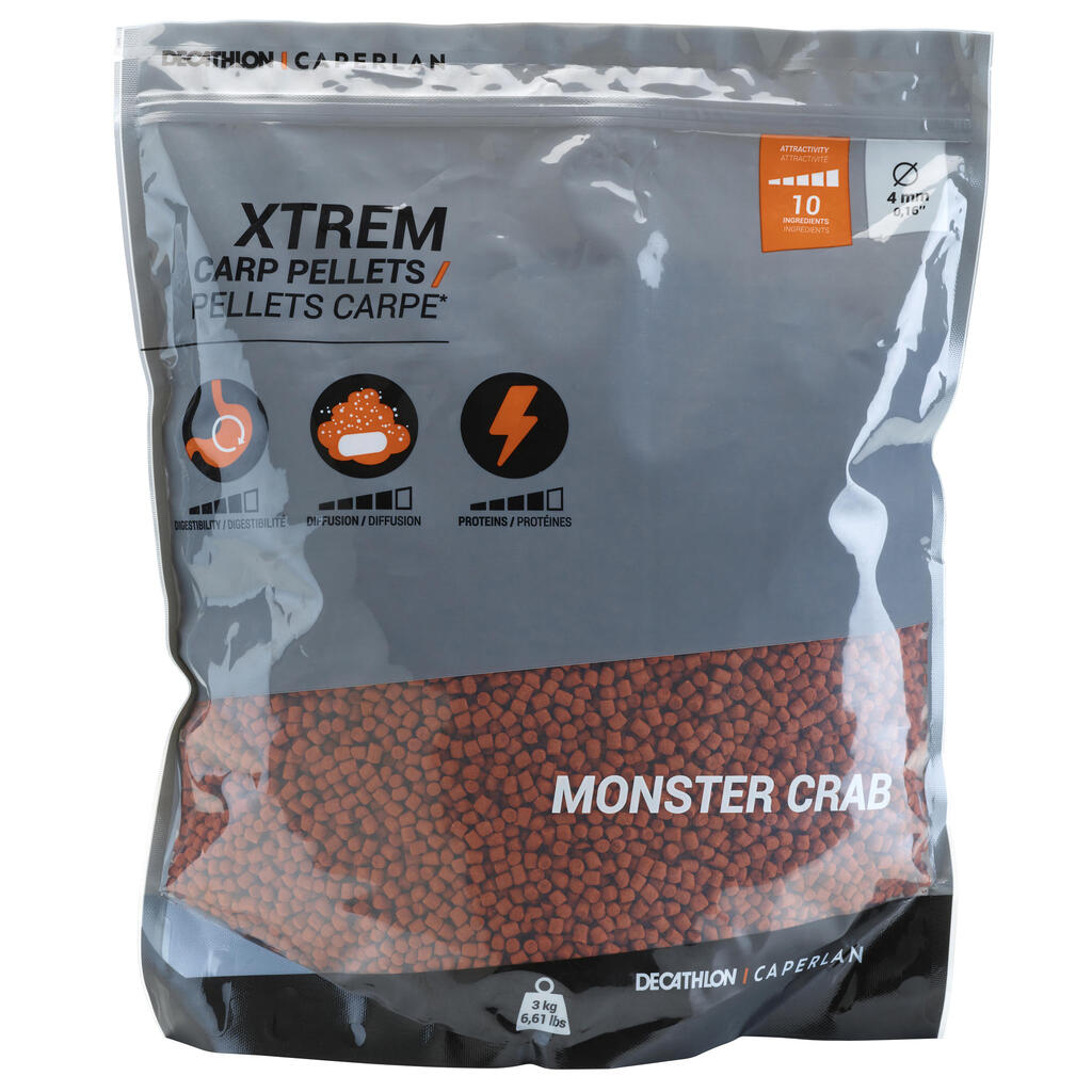 Peleti za krapolov z okusom konoplje in tigrovih oreščkov XTREM (3 kg, 4 mm)