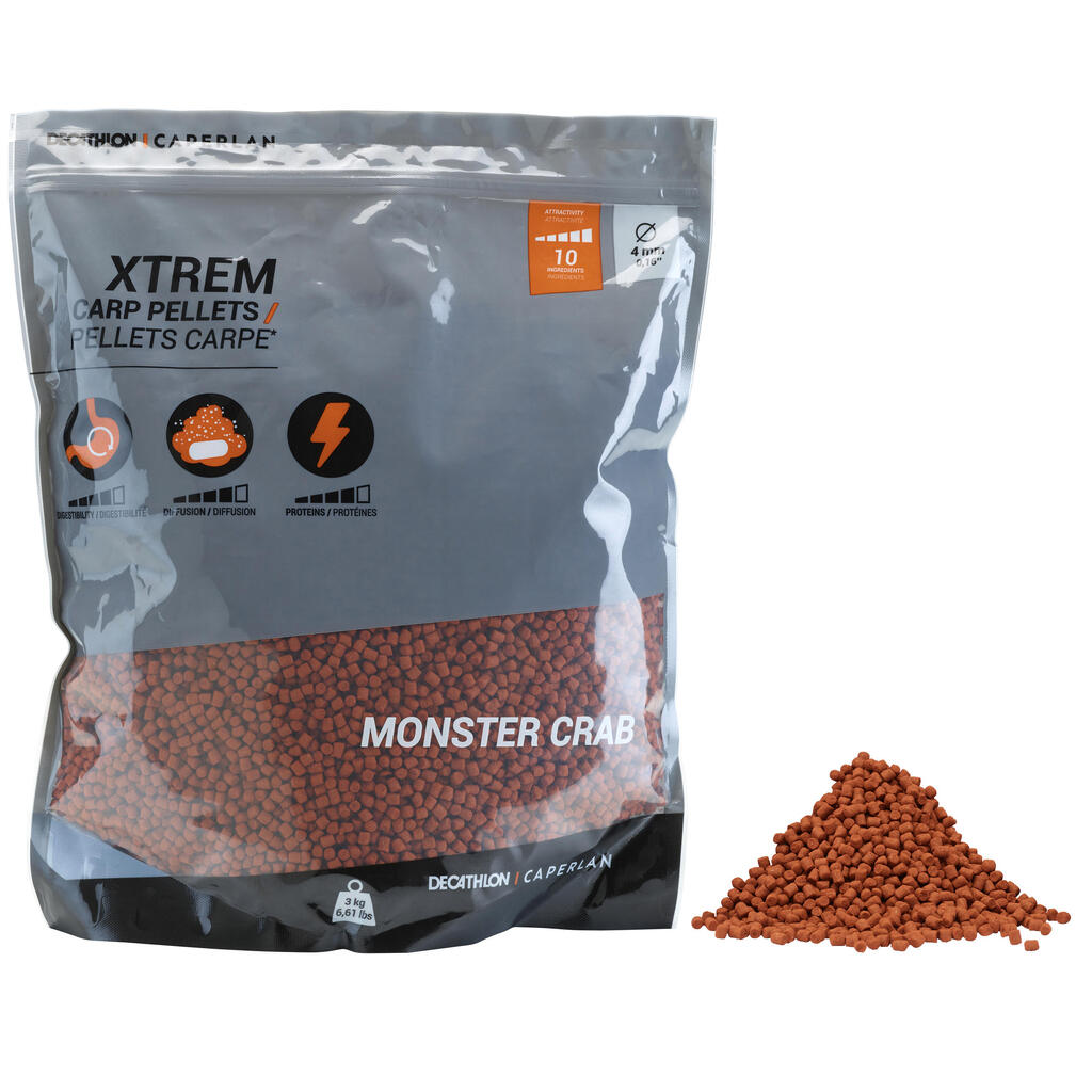 Peleti za krapolov z okusom velike rakovice XTREM (3 kg, 4 mm)