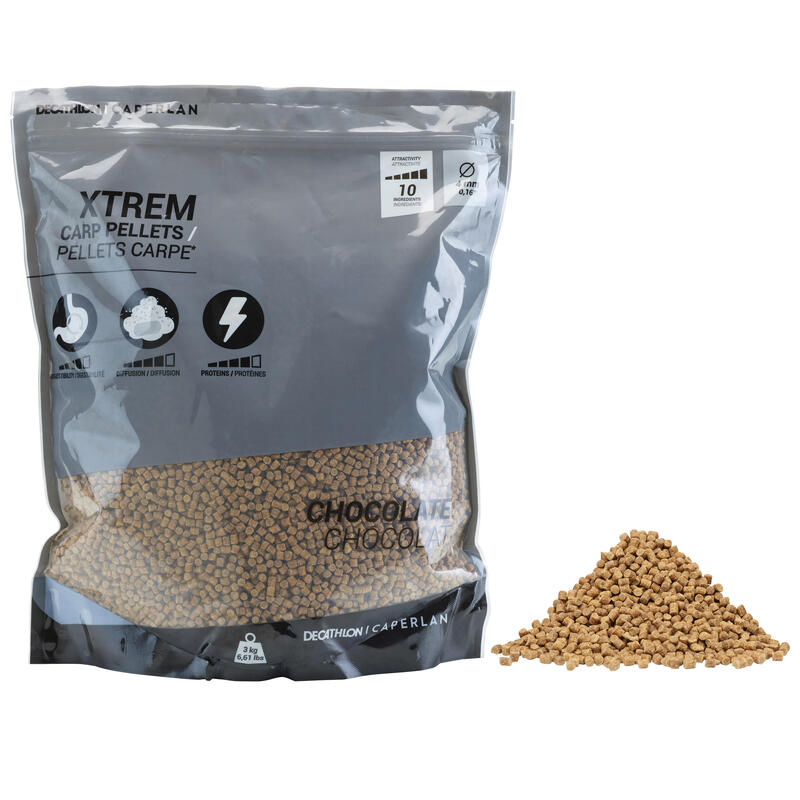Pellets pêche de la carpe Xtrem Carp Pellets 3kg 4mm Chocolat