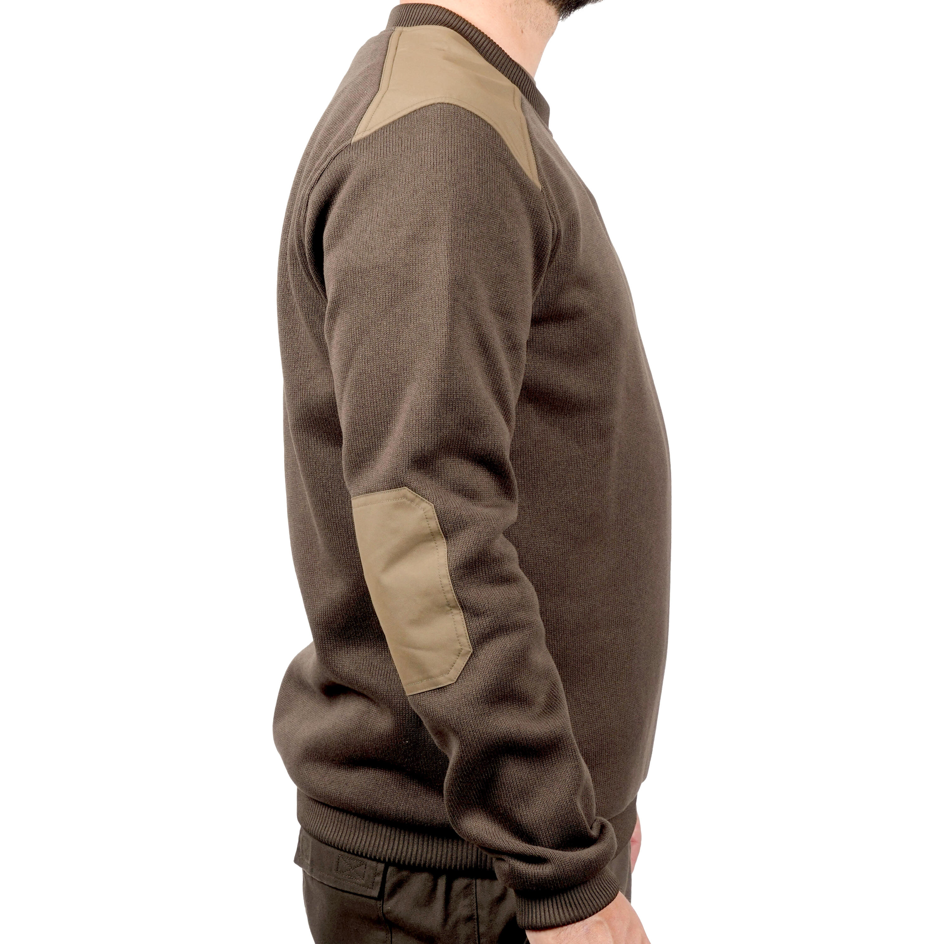 HUNTING PULLOVER 500 - BROWN / EMBROIDED BOAR 5/6