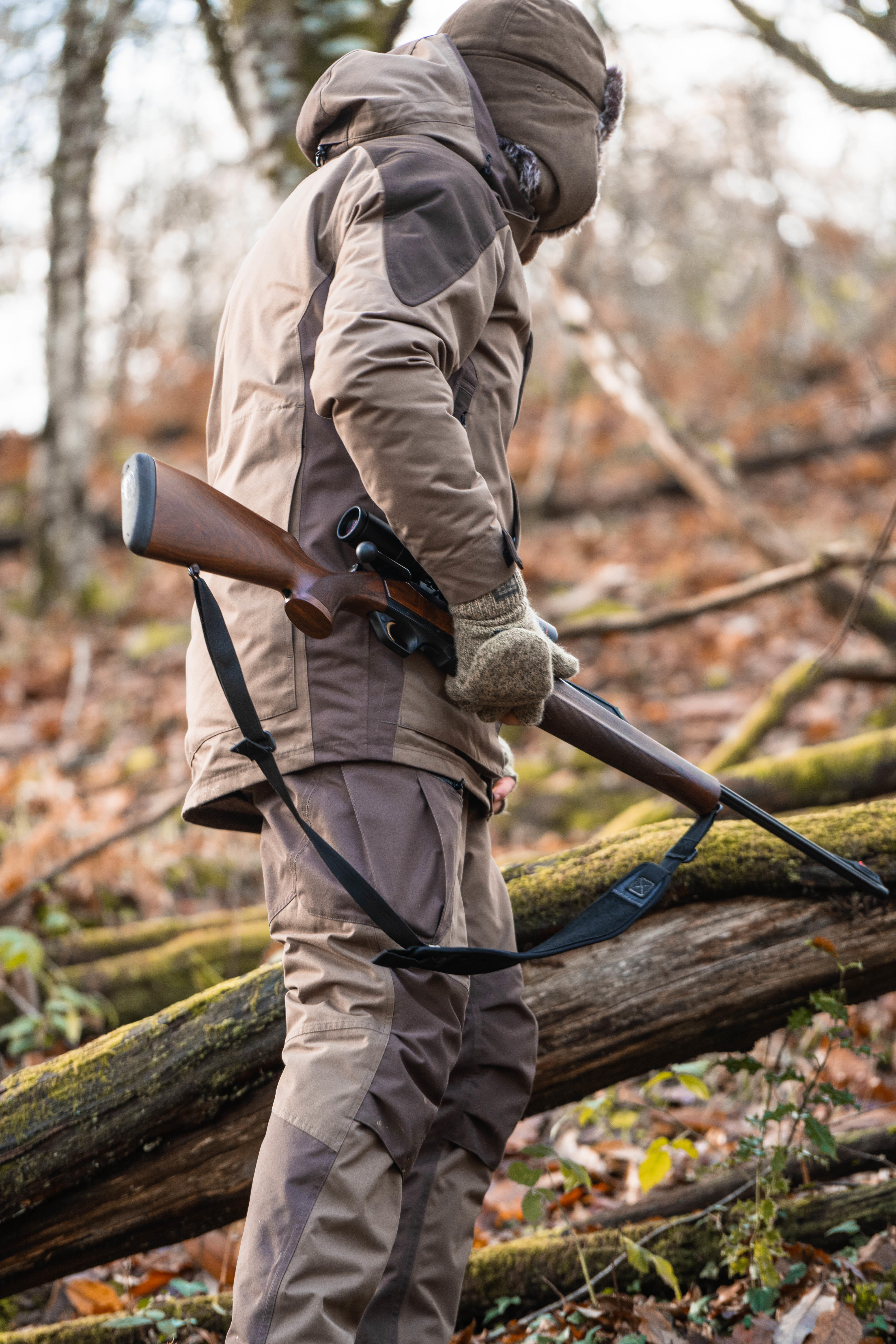 Veste de chasse imperméable chaude et silencieuse - 520 marron - SOLOGNAC