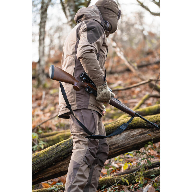 VESTE CHASSE IMPERMÉABLE CHAUDE SILENCIEUSE MARRON 520