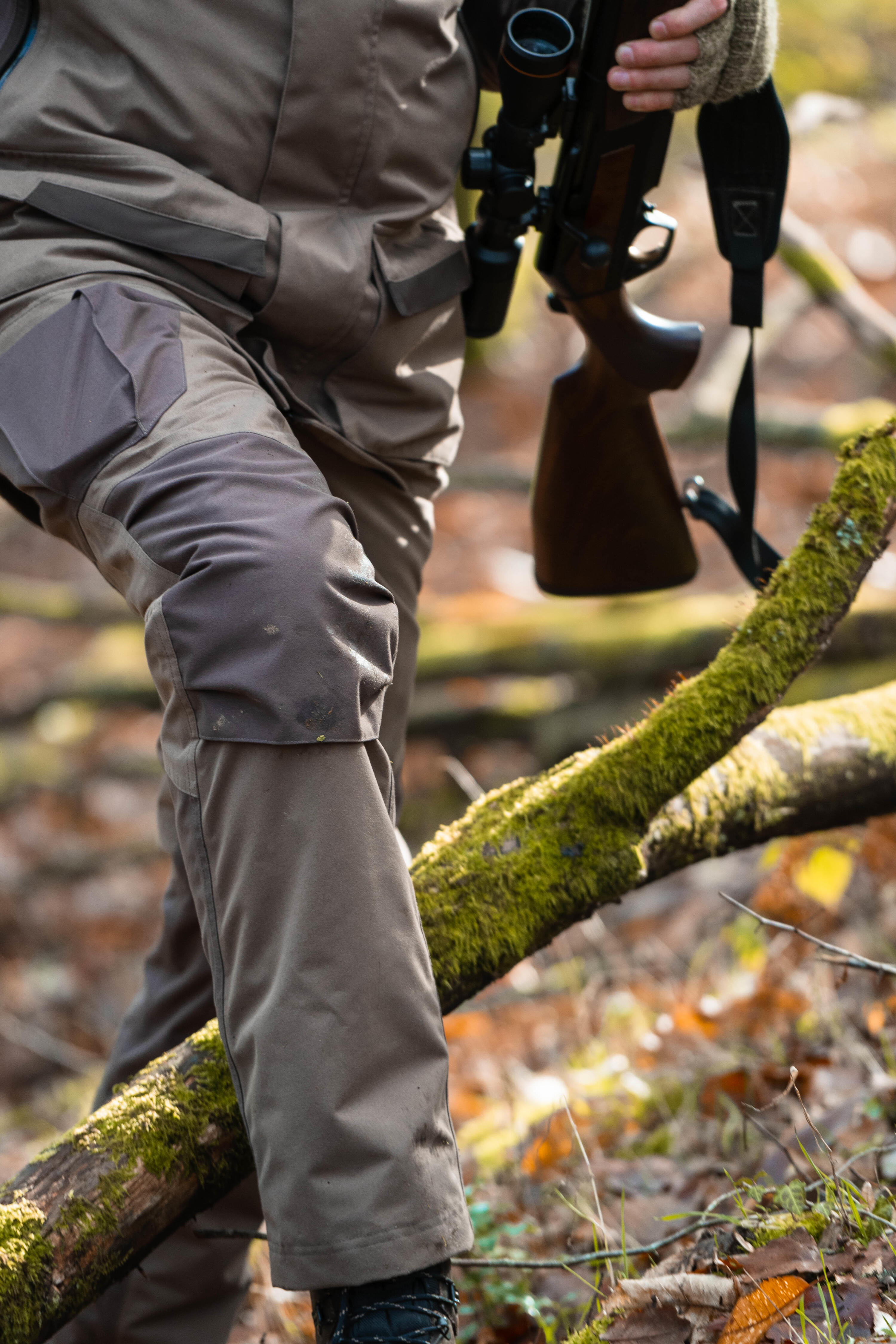 PANTALON CHASSE IMPERMEABLE CHAUD SILENCIEUX MARRON 520 6/10