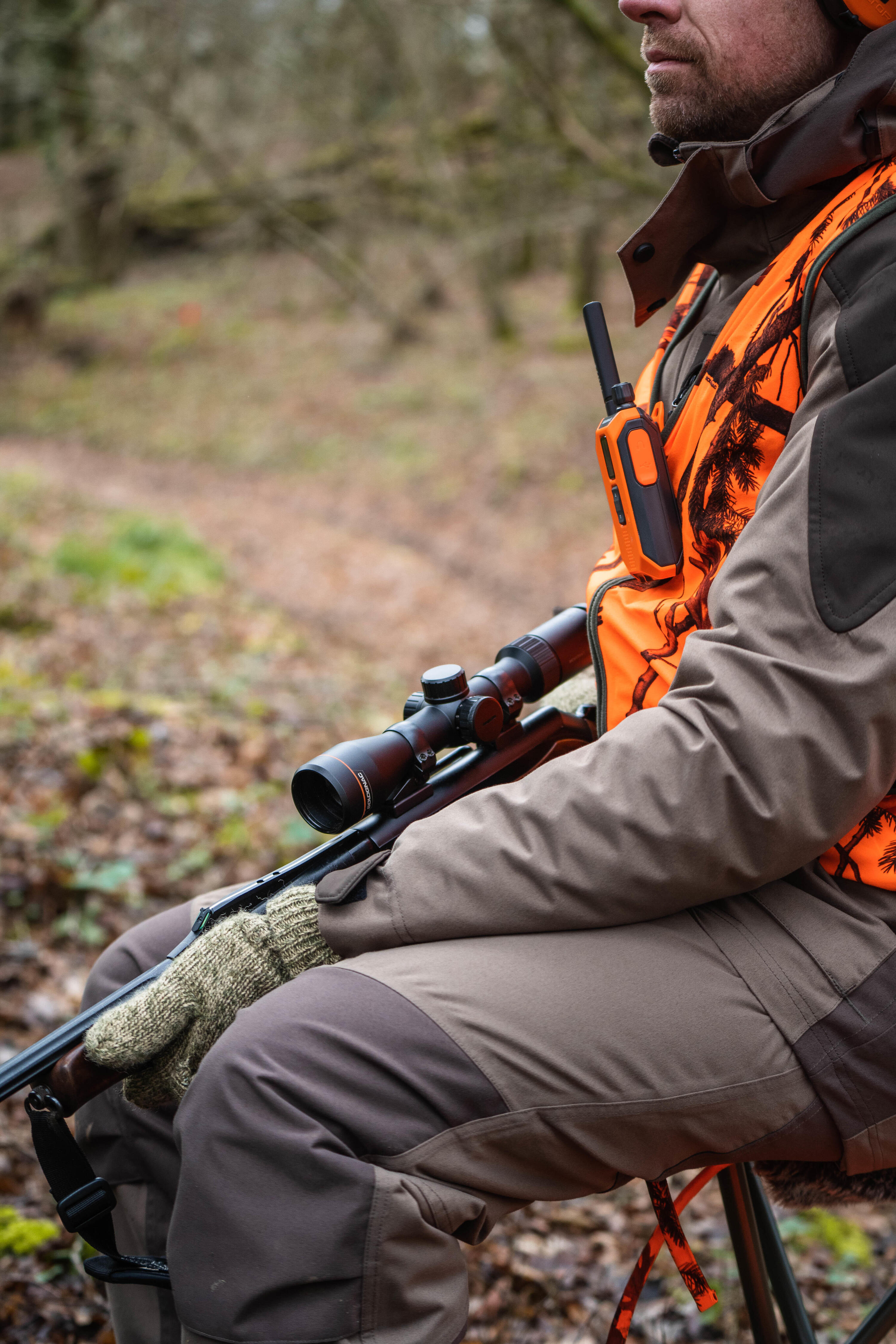 PANTALON CHASSE IMPERMEABLE CHAUD SILENCIEUX MARRON 520 3/10