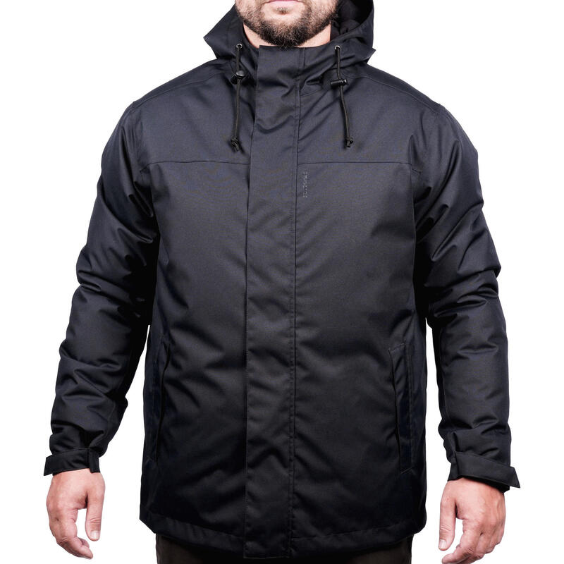 Chaqueta Caza Solognac 100 Hombre Cálida Impermeable Negra