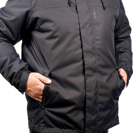 VESTE CHASSE  CHAUDE IMPERMEABLE NOIRE 100