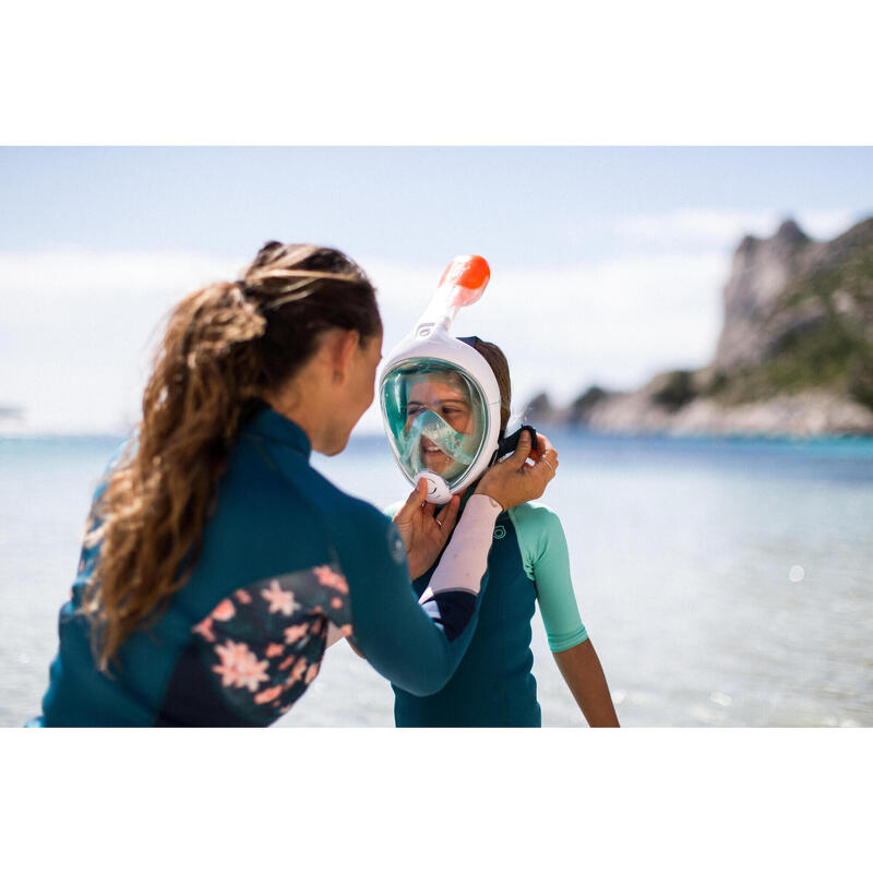 Mască Easybreath snorkeling la suprafață XS Turcoaz Copii 6-10 ani 