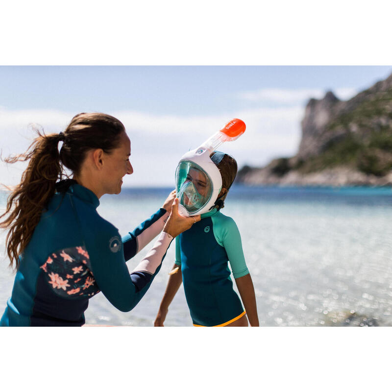 Licra solar de Snorkeling Criança neoprene 1,5mm Manga curta Turquesa