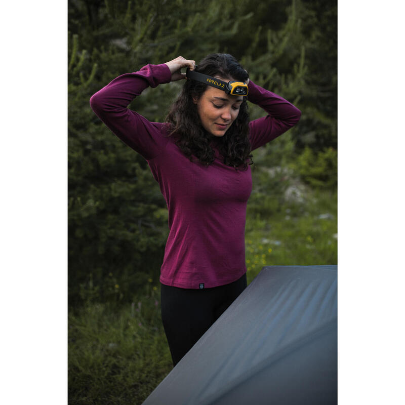 Camiseta de montaña y trekking lana merino Mujer Forclaz MT500