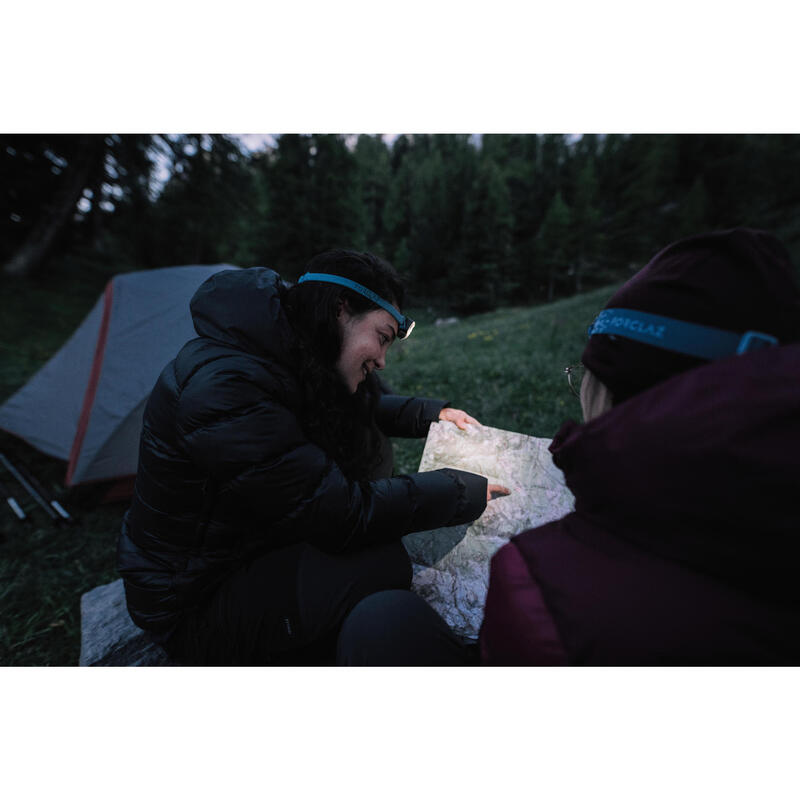 Lampada frontale montagna ricaricabile BIVOUAC 500 USB turchese - 100 lumens