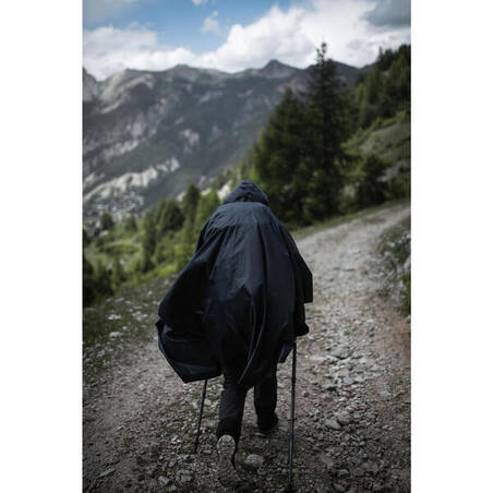 Hiking Rain Poncho - TREK 100 Blue