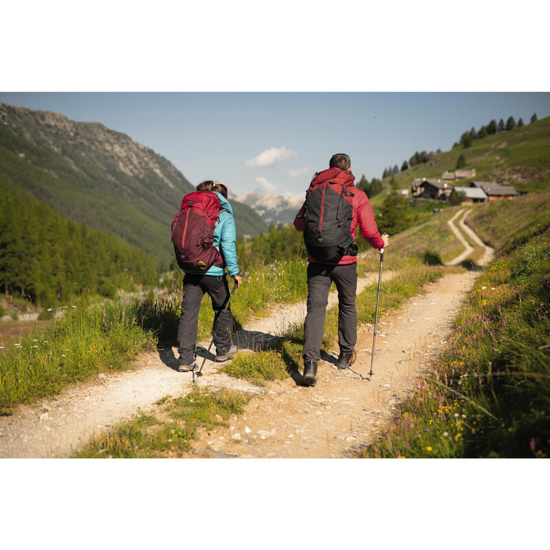 Men's Mountain Trekking Backpack Trek 100 Easyfit 70L - ochre