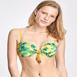 Top Bikini Copas Surf Mujer Estampado Amarillo Verde