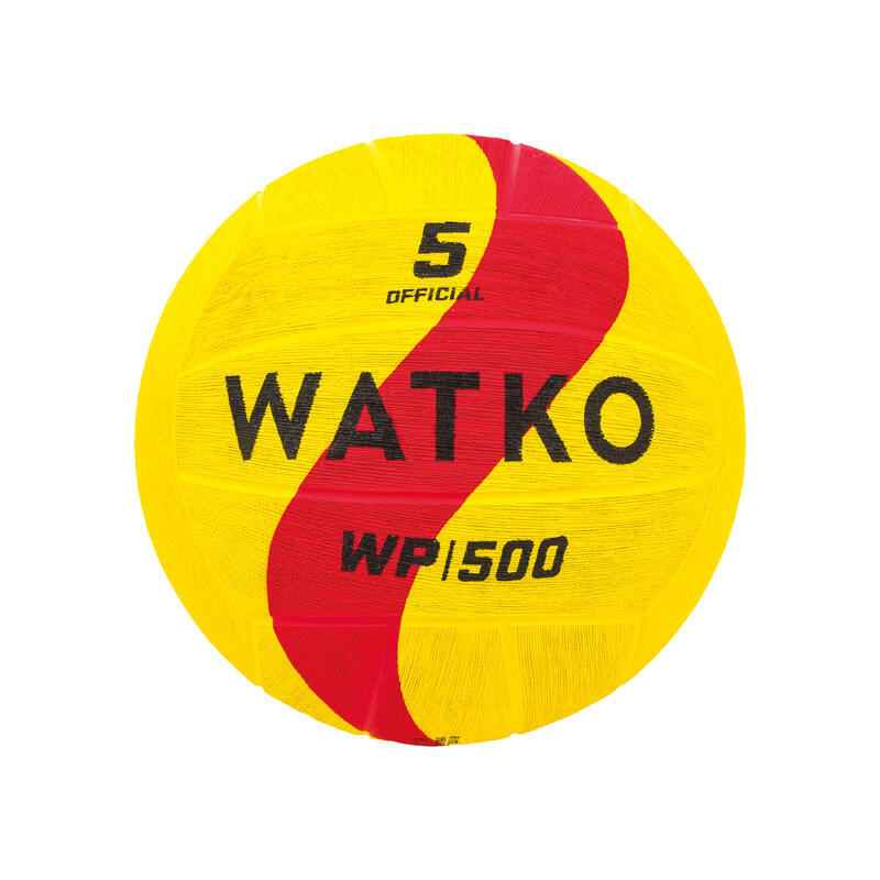 BALLON WATER POLO WP500 TAILLE 5 JAUNE ROUGE