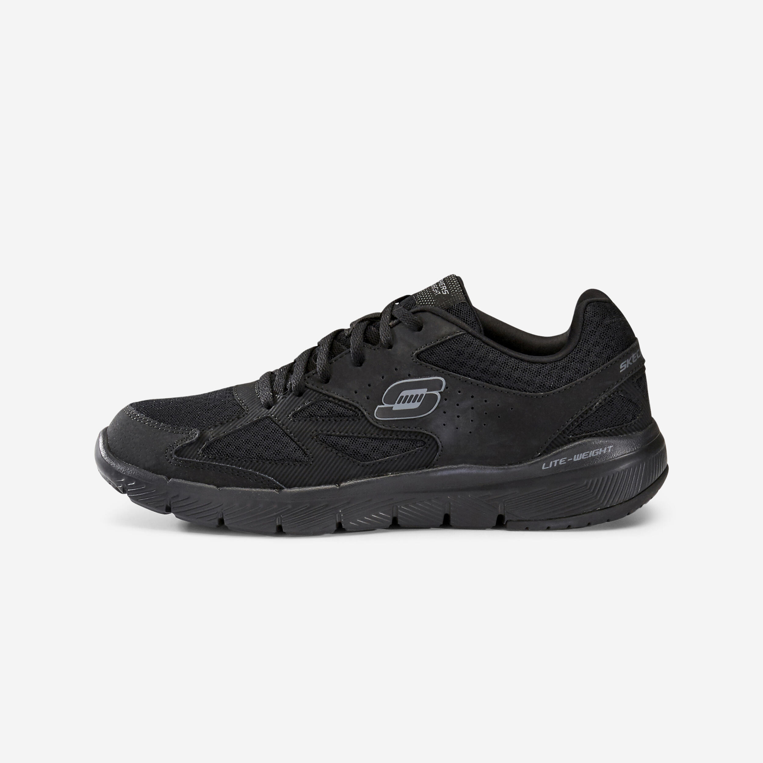 SKECHERS MEN'S SKECHERS FLEX ADVANTAGE 3.0 FITNESS WALKING TRAINERS - BLACK