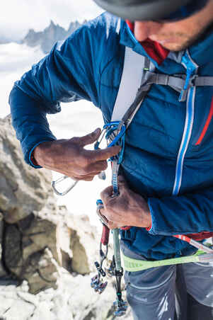 Wattierte Jacke Bergsteigen Alpinism Komfort bis -5 °C Herren blau