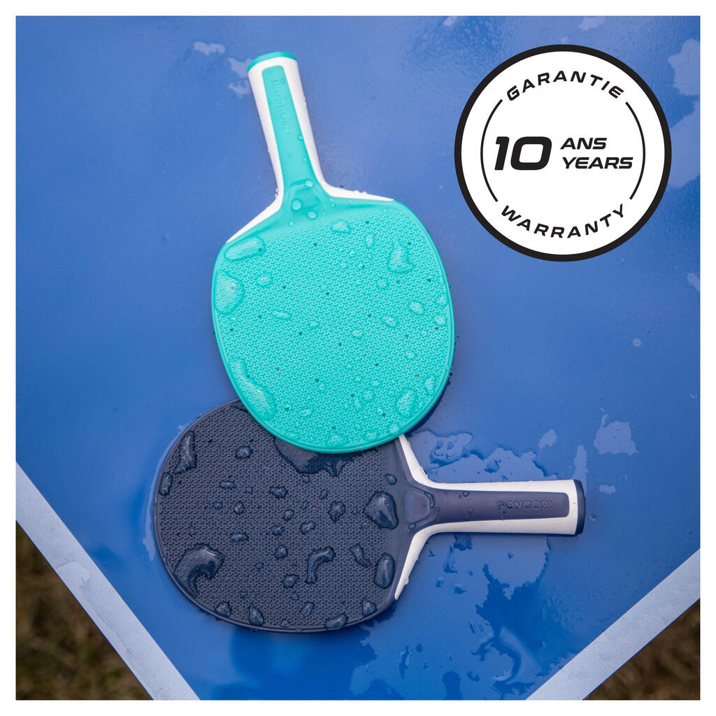 Kit de raquetas y pelotas de ping pong para exteriores  Pongori 130 - Azul