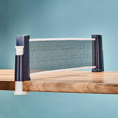 Table Tennis Set with Posts and Adjustable Rollnet - Blue/White